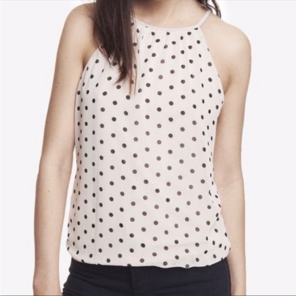 Express | Blush Polka Dot Halter Blouse | Sm - Picture 1 of 7